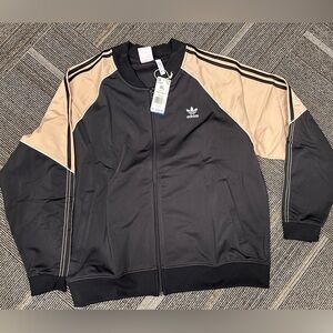 Adidas track jacket XL black and gold  NWT
